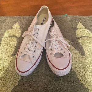 White low top converse size 10.5 womens